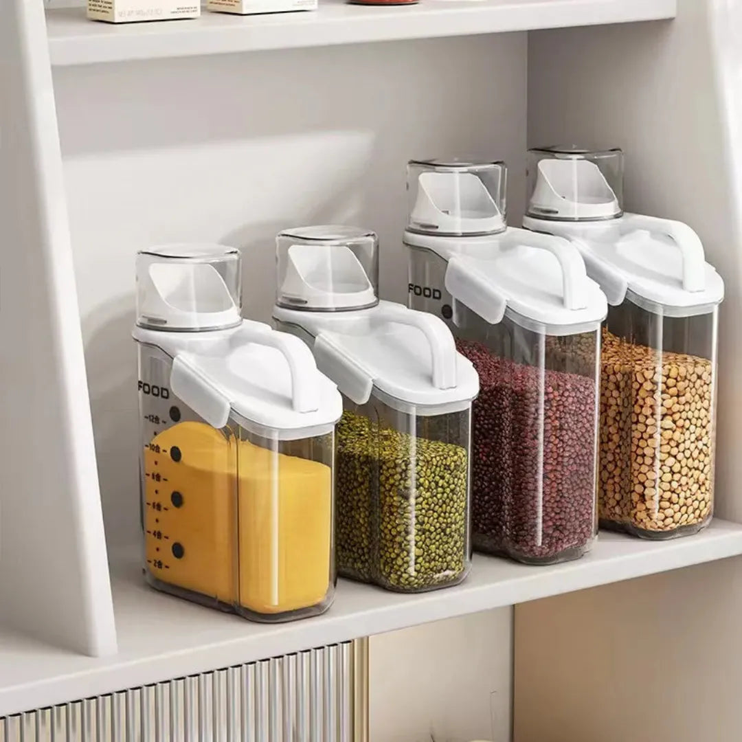 Premium Airtight Jar Kit with Measuring Cup - Tazzi