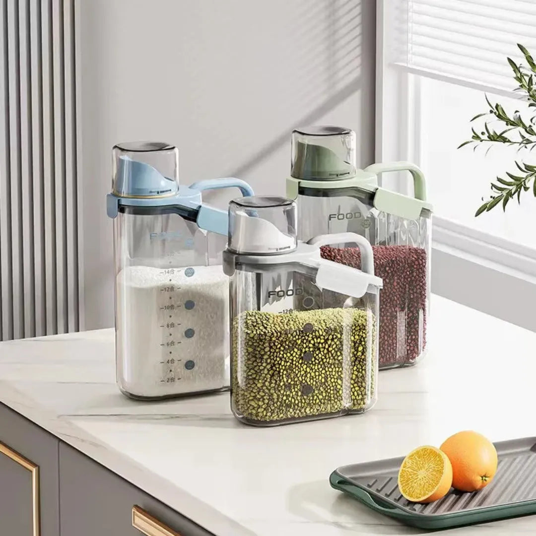 Premium Airtight Jar Kit with Measuring Cup - Tazzi
