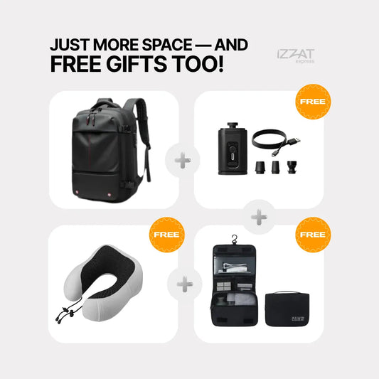 Vacuum Compression Backpack Tazzi® Original + 3 Gifts Travel Essentials