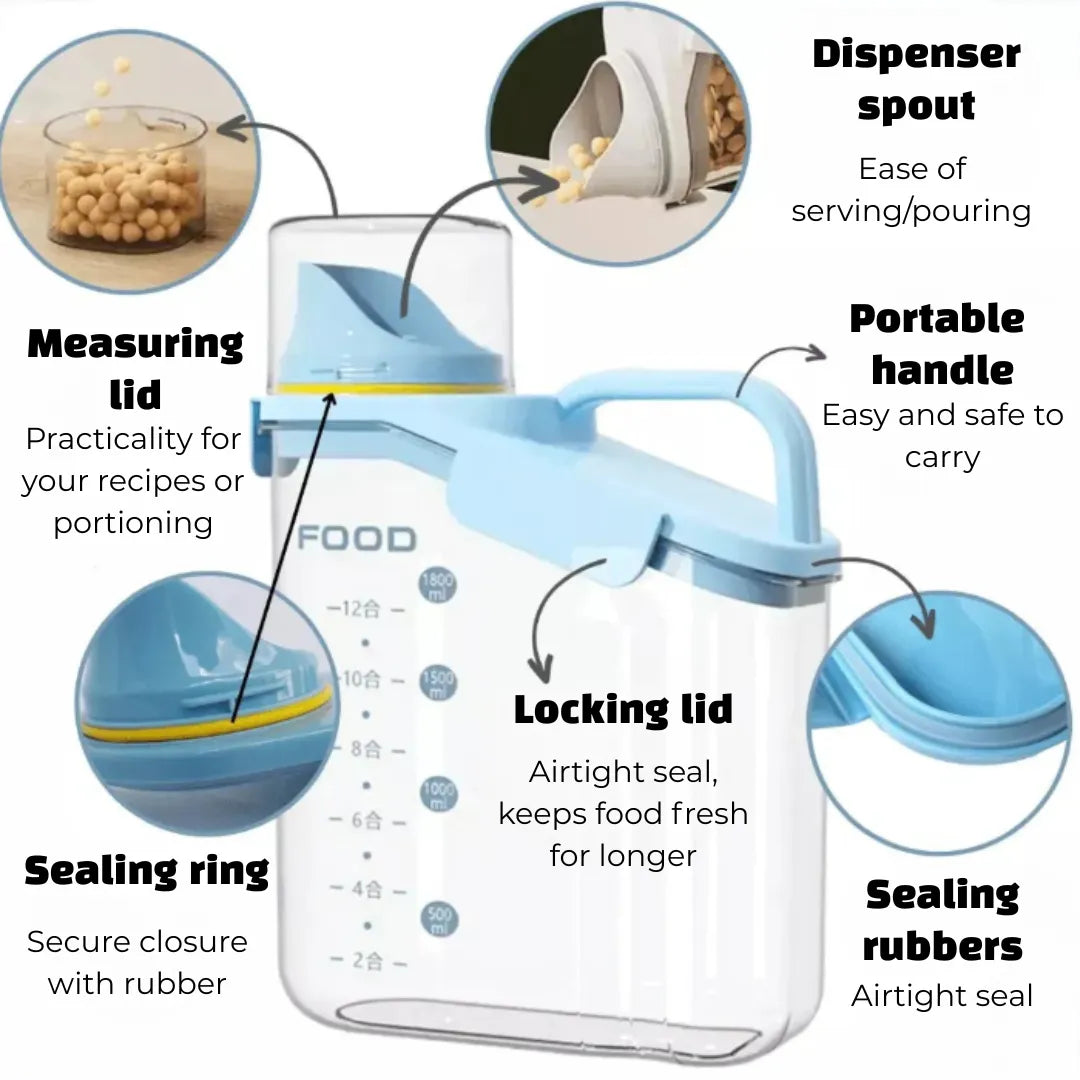 Multifunctional Airtight Jar Kit with Measuring Cup - Tazzi